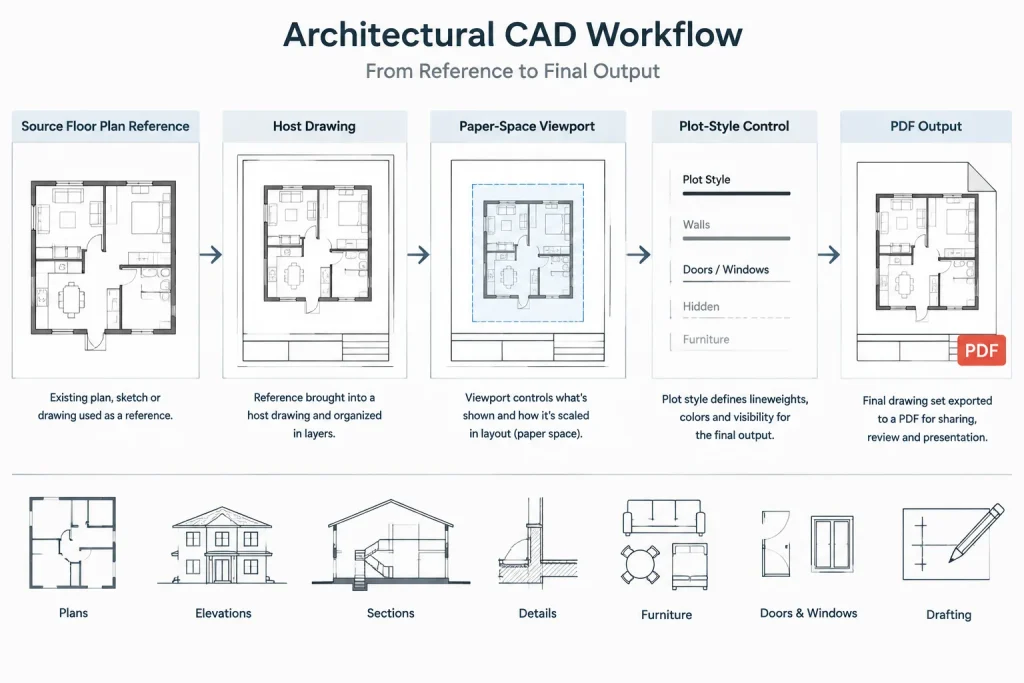 Halftone Backgrounds in Architectural CAD: A Clear Graphics and Coordination Workflow architectural CAD illustration