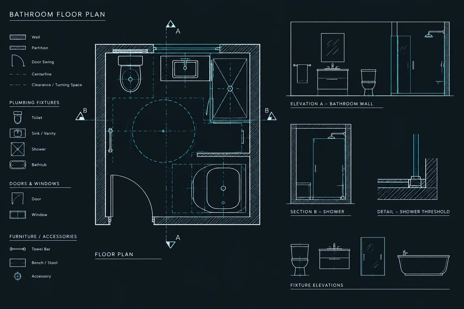 How to Draft and Coordinate a Bathroom Plan in AutoCAD