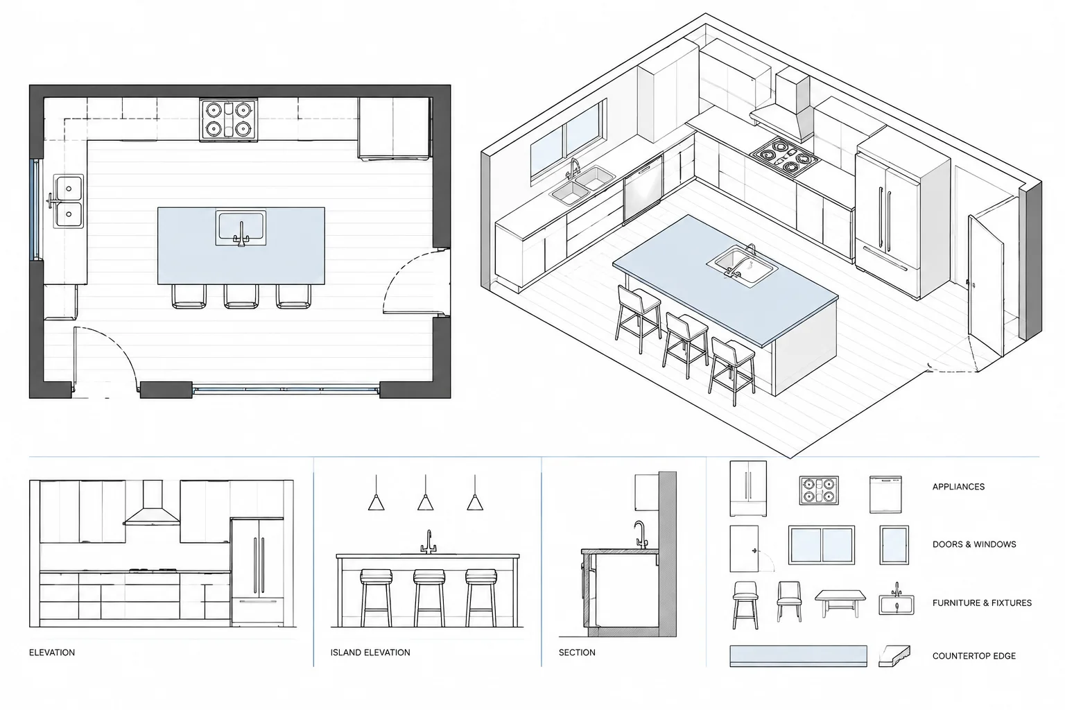 How to Draft and Coordinate a Kitchen Plan in Architectural CAD
