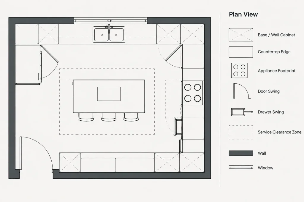 How to Draft and Coordinate a Kitchen Plan in Architectural CAD architectural CAD illustration