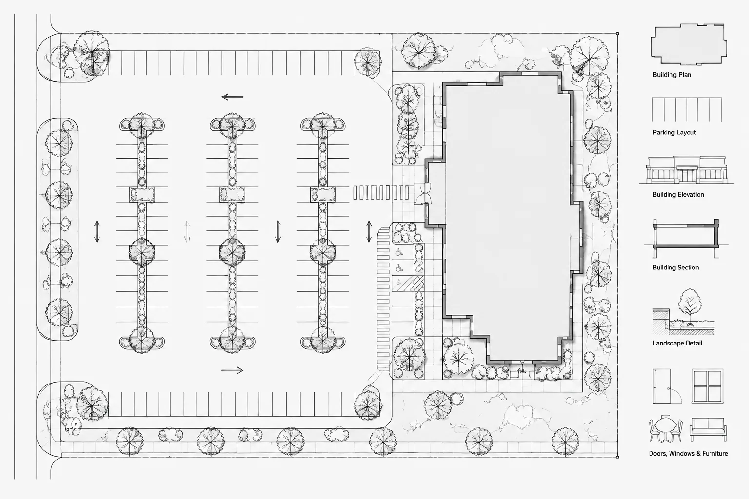 How to Draft and Coordinate a Parking Lot Layout in Architectural CAD