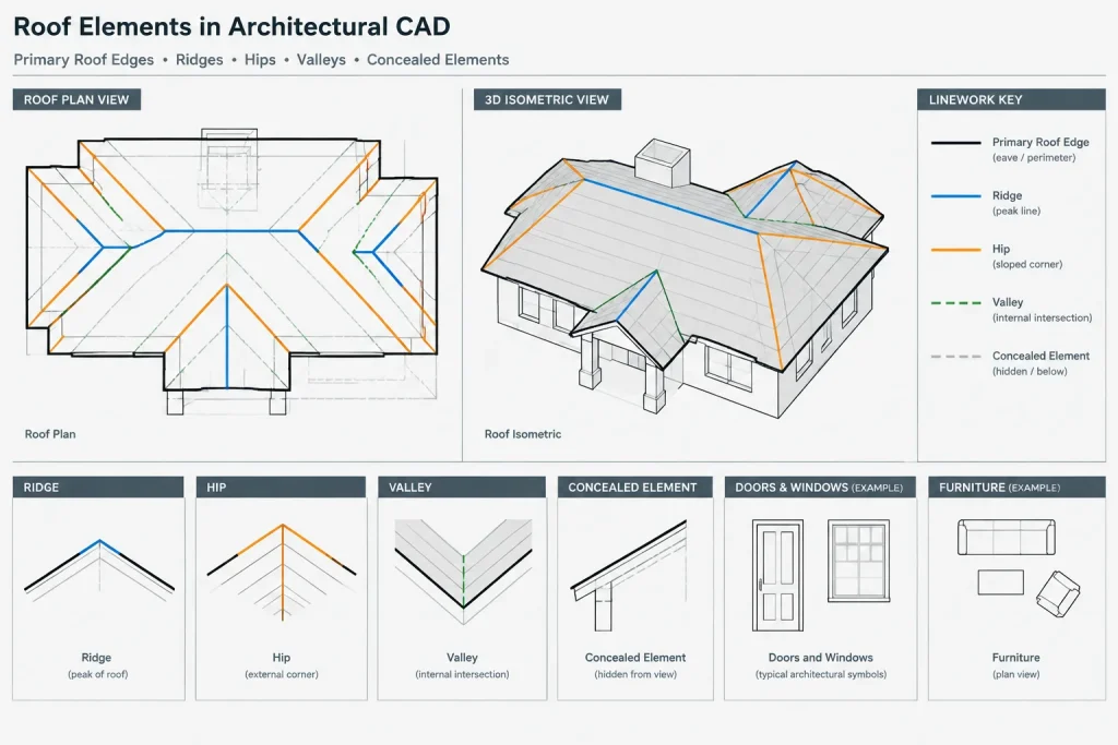 How to Draft and Coordinate an Architectural Roof Plan in CAD architectural CAD illustration