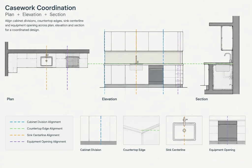 How to Draft and Coordinate Architectural Casework in CAD architectural CAD illustration