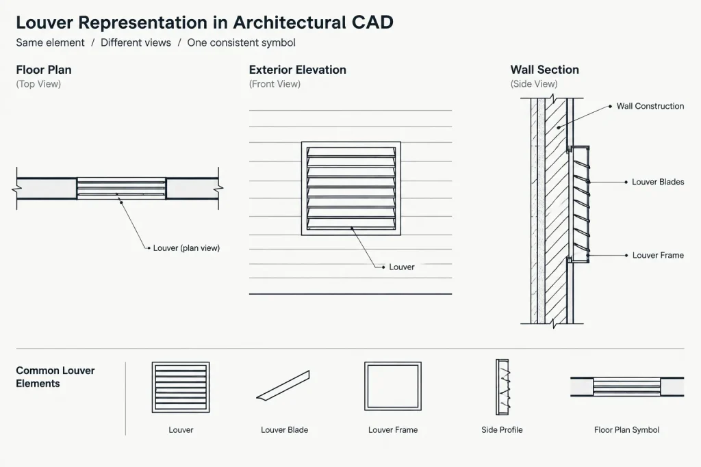 How to Draft and Coordinate Architectural Louvers in CAD architectural CAD illustration