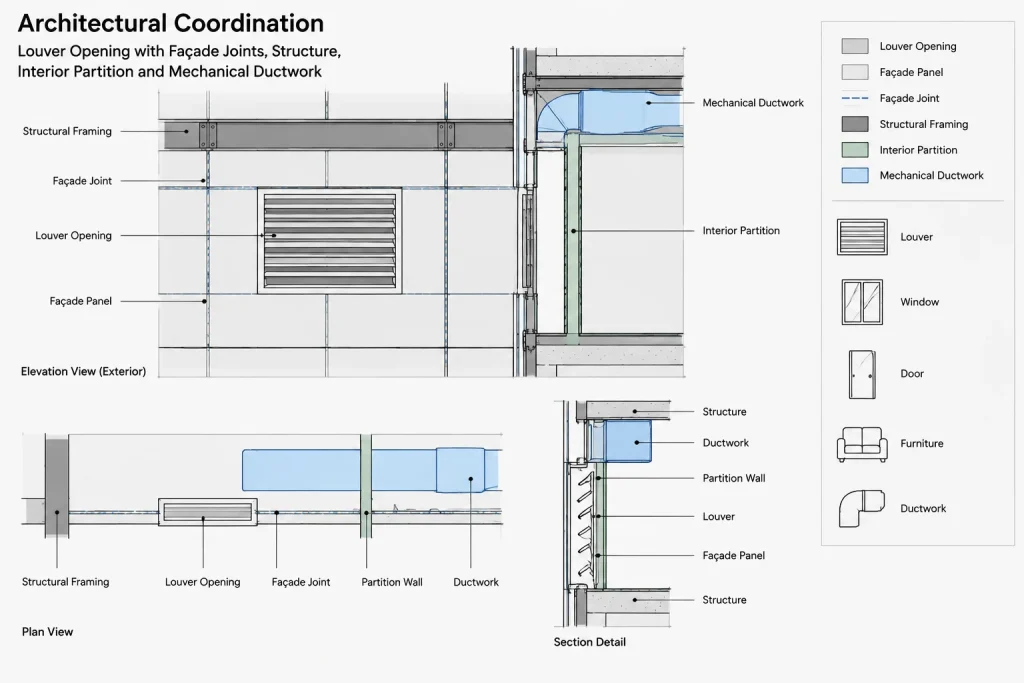 How to Draft and Coordinate Architectural Louvers in CAD architectural CAD illustration