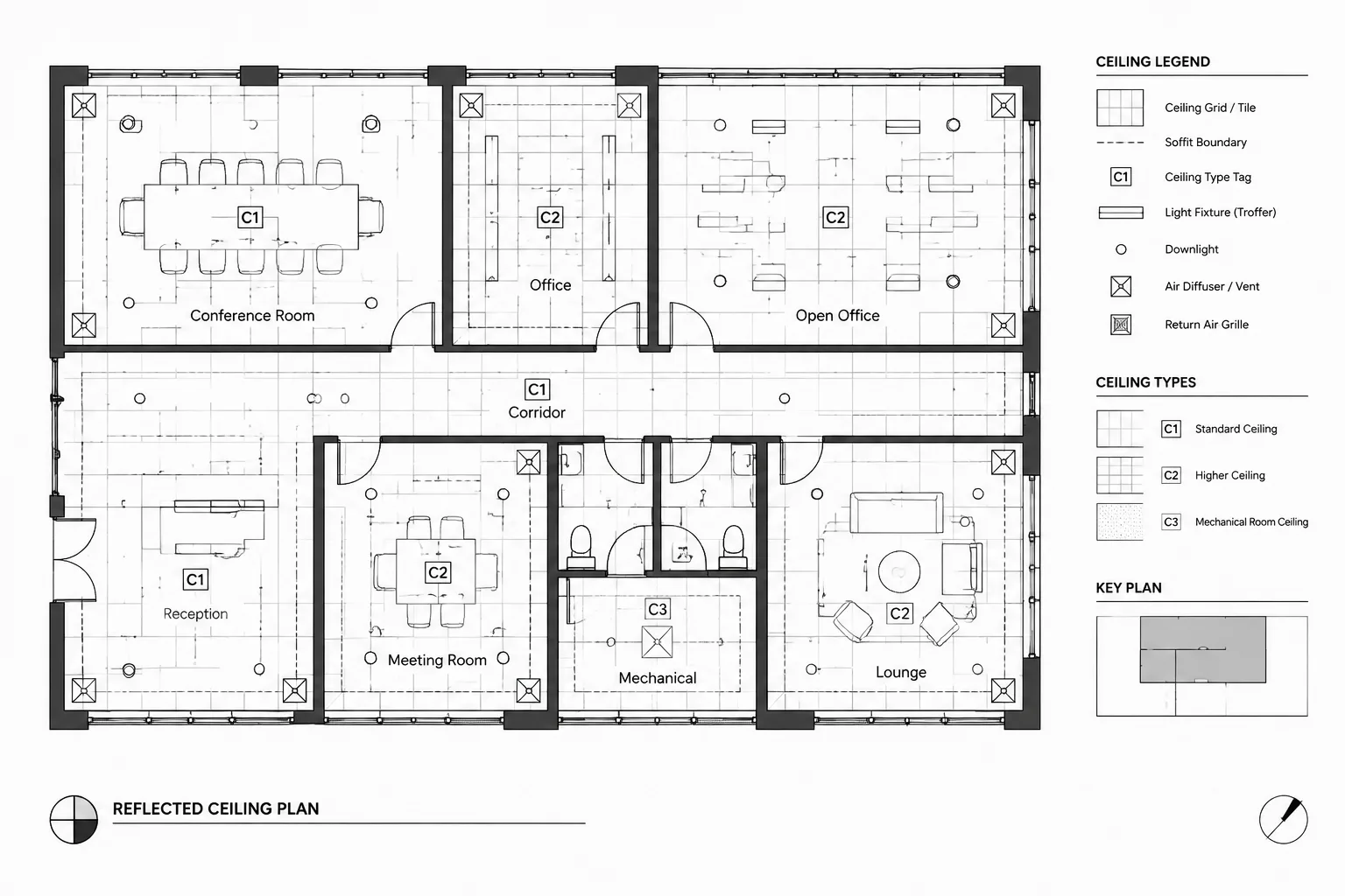 How to Draft and Coordinate Ceiling Grid Layouts in Architectural CAD architectural CAD illustration