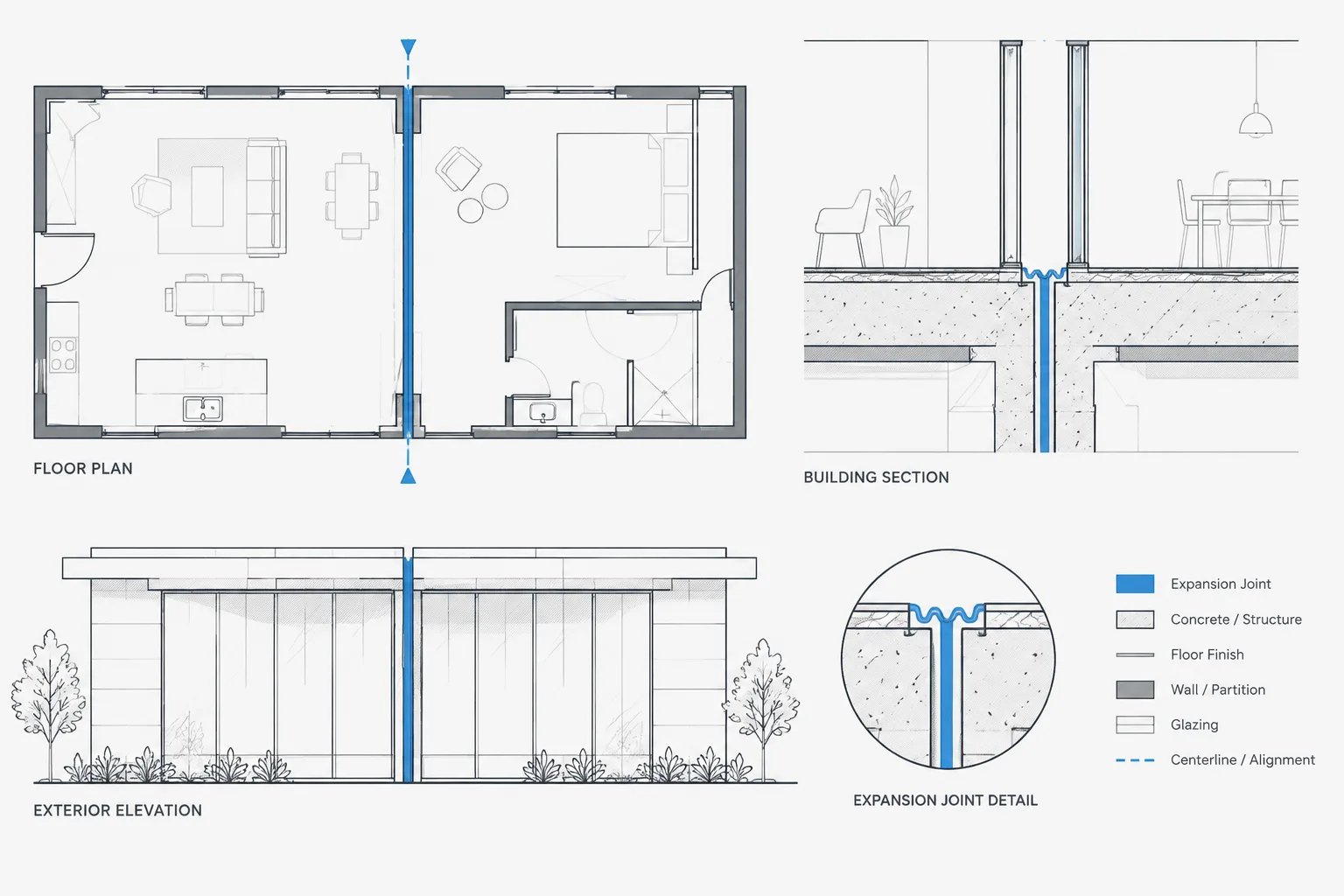 How to Draft and Coordinate Expansion Joints in Architectural CAD