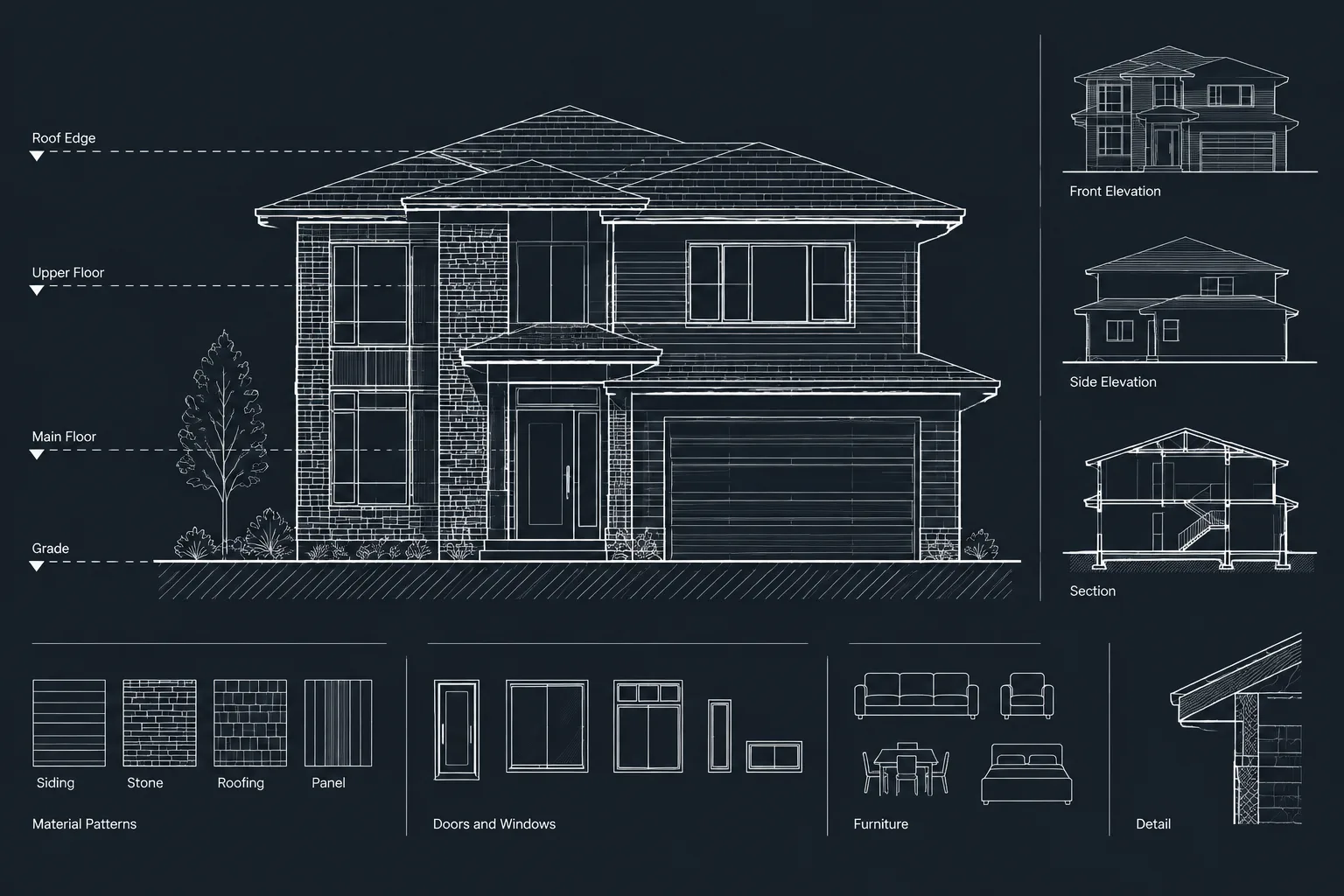 How to Draft and Coordinate Exterior Elevations in Architectural CAD
