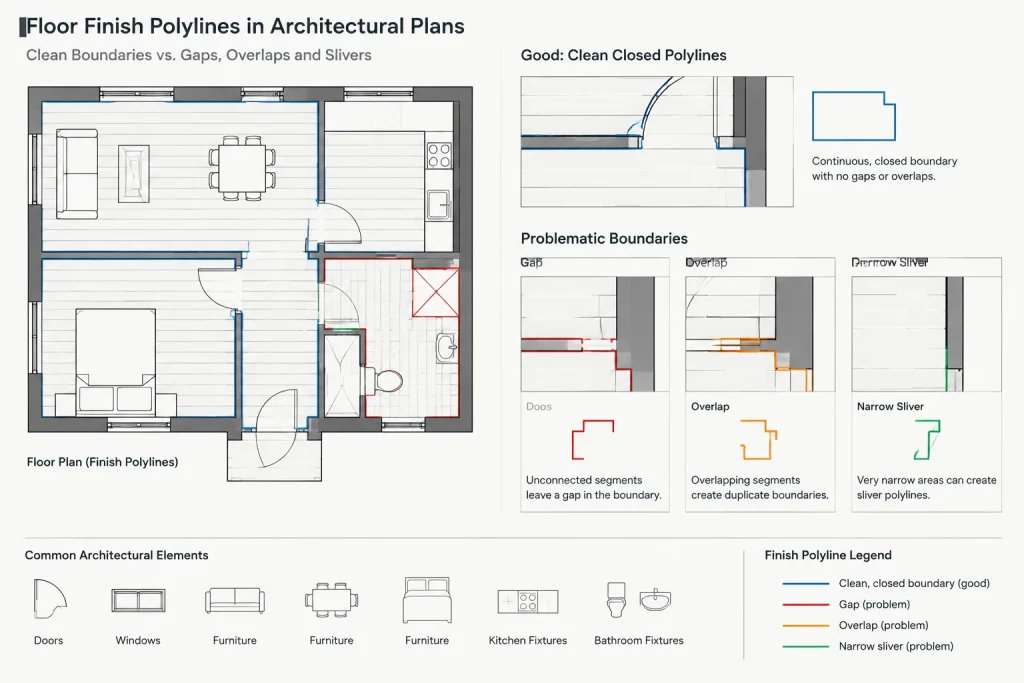How to Draft and Coordinate Floor Finish Boundaries in Architectural CAD architectural CAD illustration