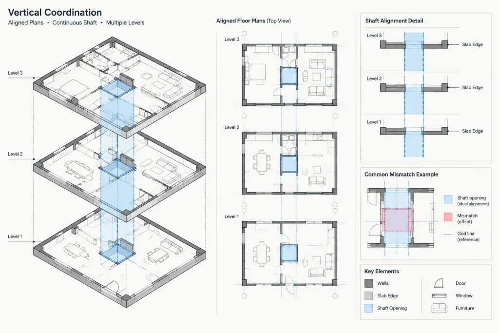 How to Draft and Coordinate Floor Openings in Architectural CAD architectural CAD illustration