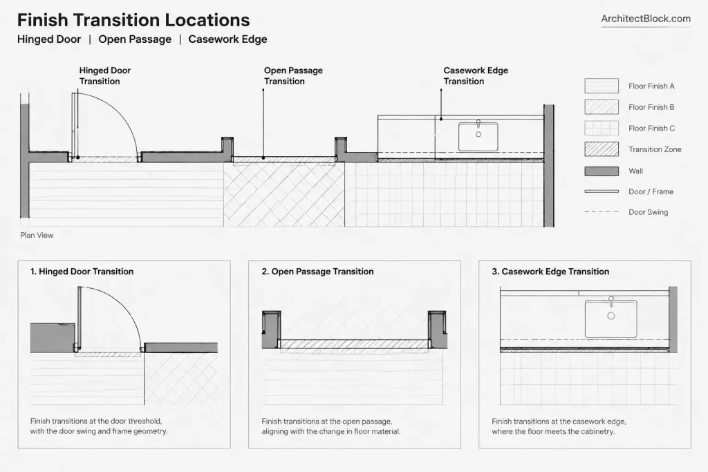How to Draft and Coordinate Floor Transitions and Thresholds in Architectural CAD architectural CAD illustration