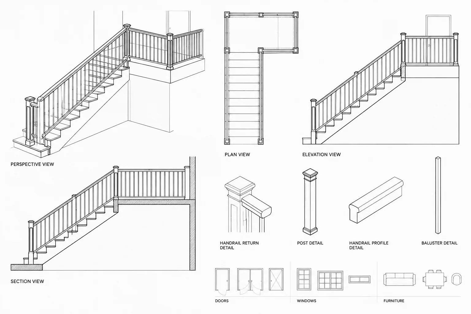 How to Draft and Coordinate Guards and Handrails in Architectural CAD architectural CAD illustration