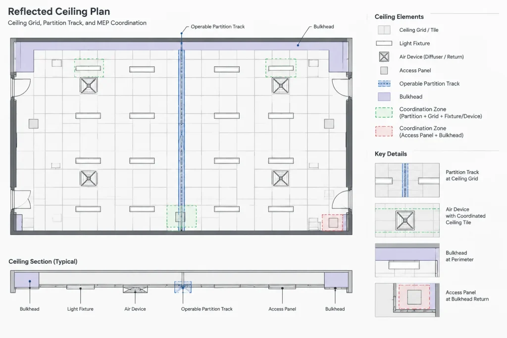 How to Draft and Coordinate Operable Partitions in Architectural CAD architectural CAD illustration