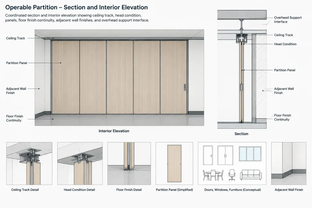 How to Draft and Coordinate Operable Partitions in Architectural CAD architectural CAD illustration