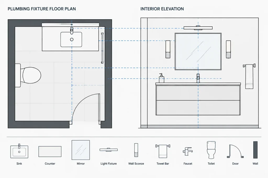 How to Draft and Coordinate Plumbing Fixture Layouts in Architectural CAD architectural CAD illustration