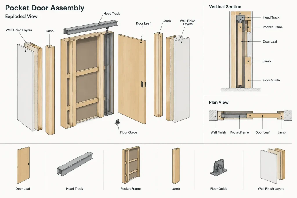 How to Draft and Coordinate Pocket Doors in Architectural CAD architectural CAD illustration