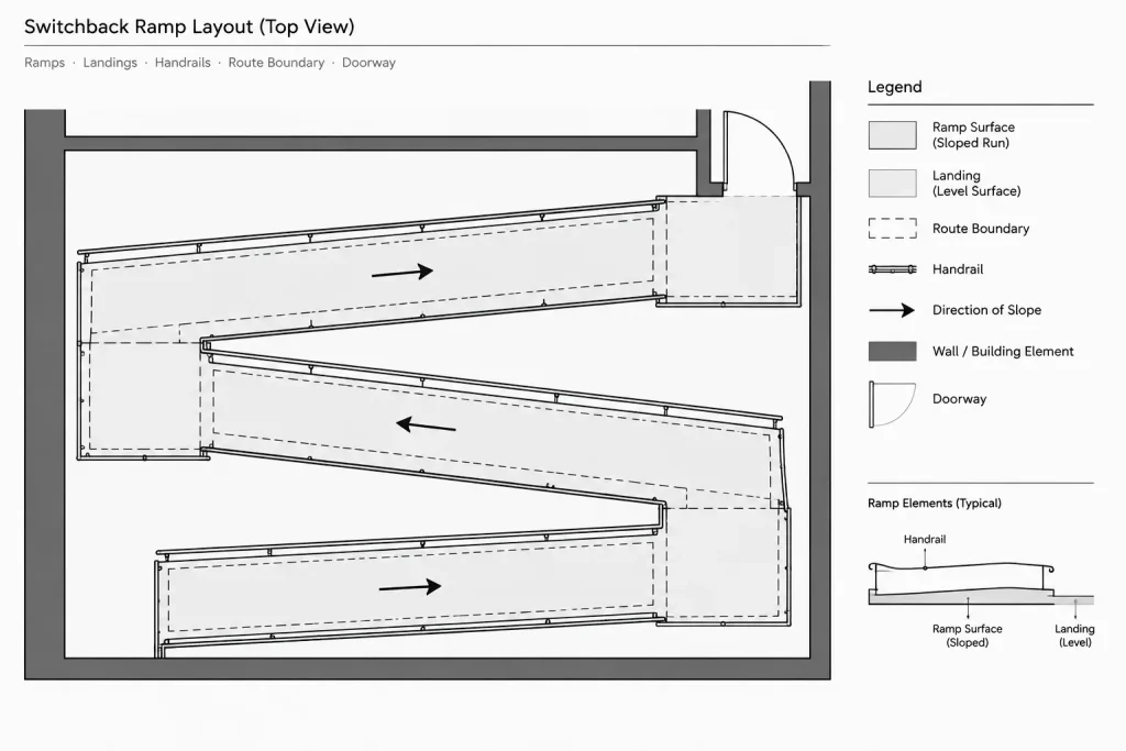 How to Draft and Coordinate Ramps in Architectural CAD architectural CAD illustration
