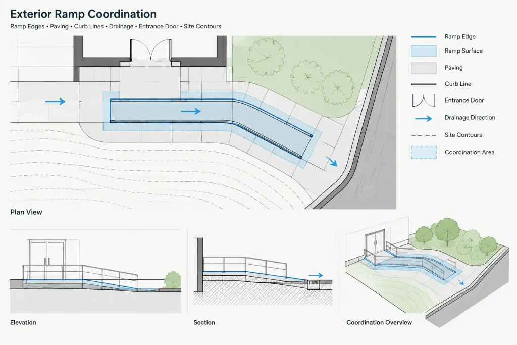 How to Draft and Coordinate Ramps in Architectural CAD architectural CAD illustration