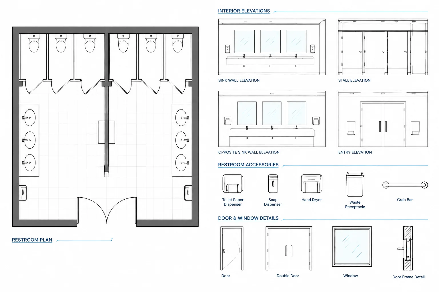 How to Draft and Coordinate Restroom Accessories in Architectural CAD