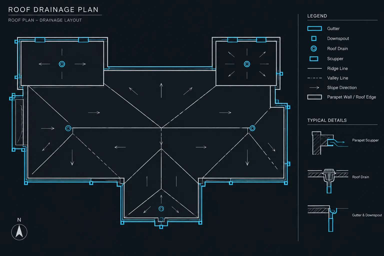 How to Draft and Coordinate Roof Drainage in Architectural CAD