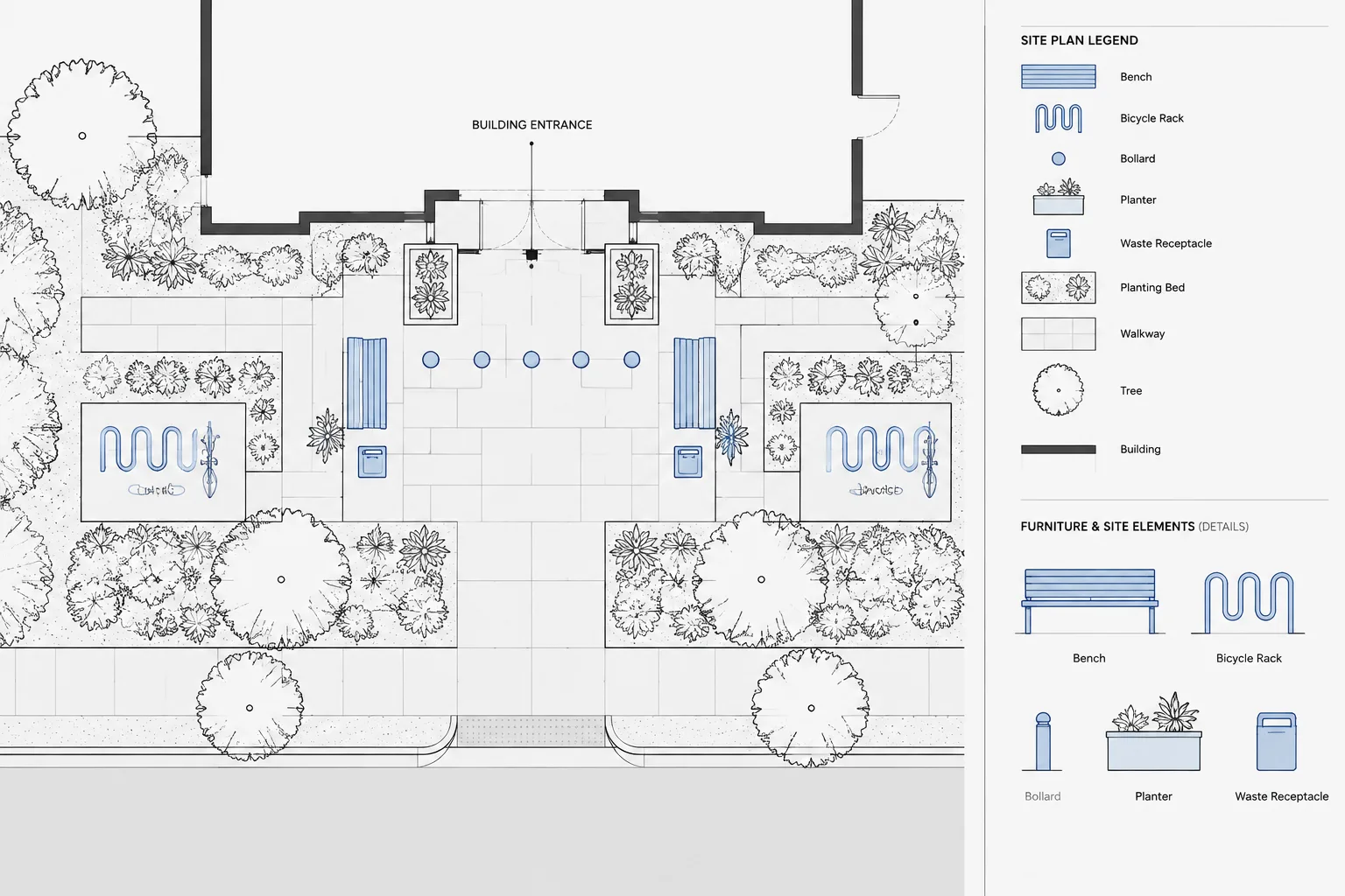How to Draft and Coordinate Site Furnishings in Architectural CAD