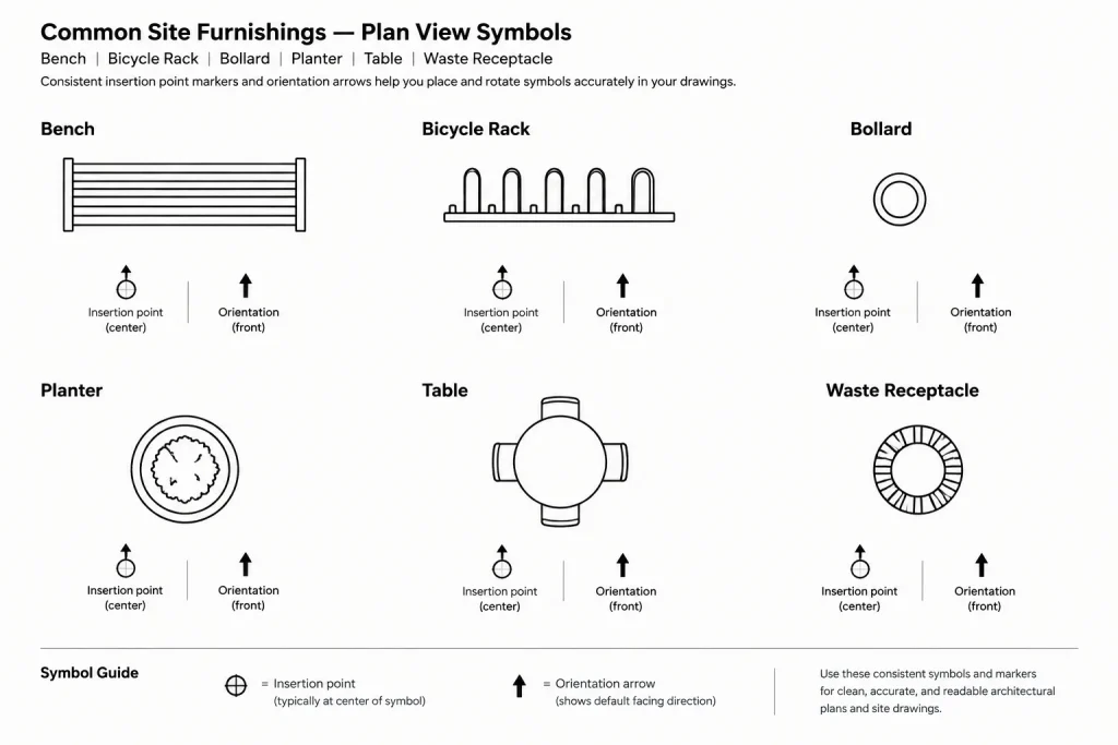 How to Draft and Coordinate Site Furnishings in Architectural CAD architectural CAD illustration