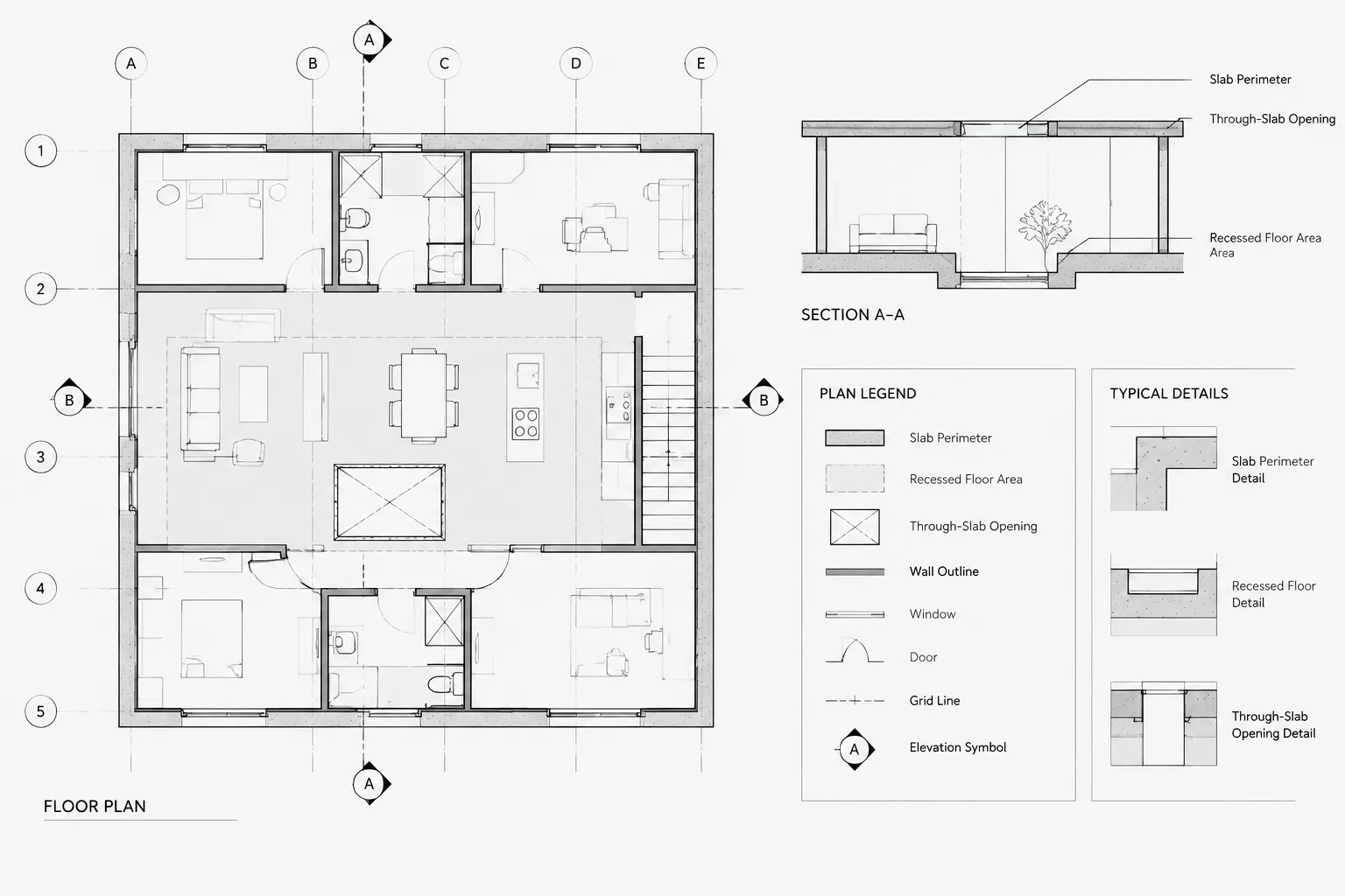 How to Draft and Coordinate Slab Edges and Depressions in Architectural CAD