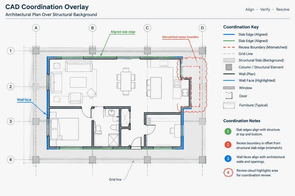 How to Draft and Coordinate Slab Edges and Depressions in Architectural CAD architectural CAD illustration