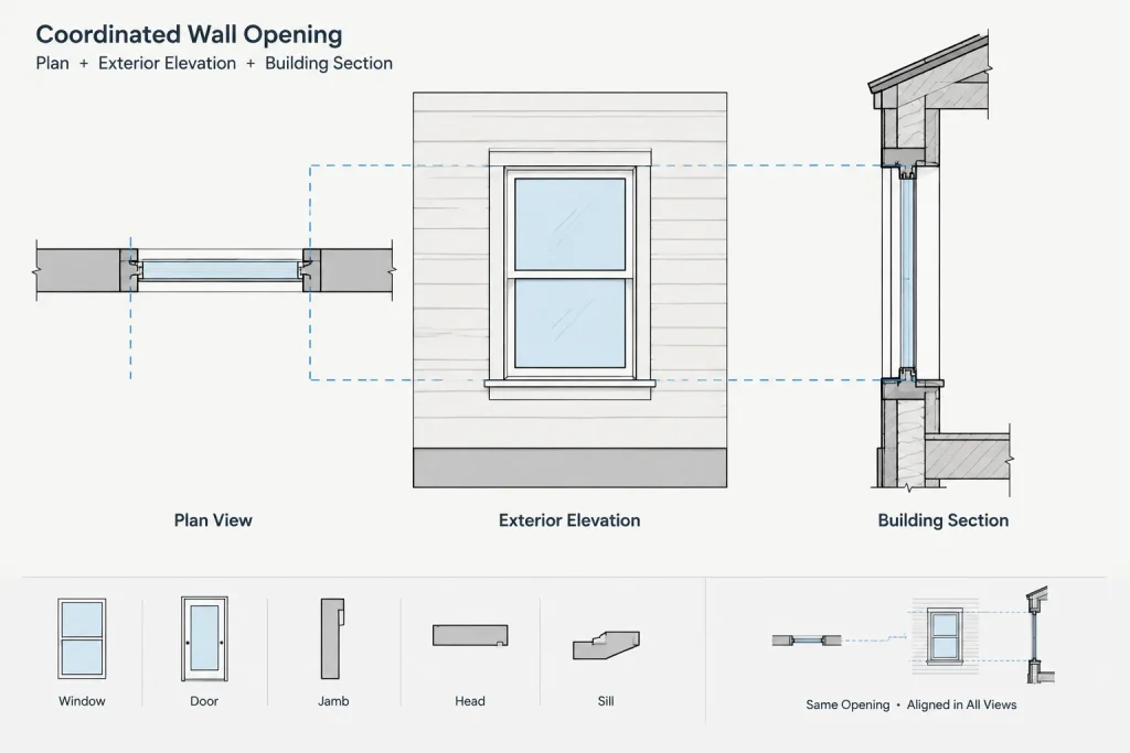 How to Draft and Coordinate Wall Openings in Architectural CAD architectural CAD illustration