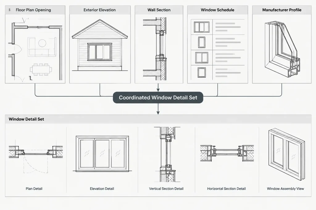 How to Draft and Coordinate Window Details in Architectural CAD architectural CAD illustration