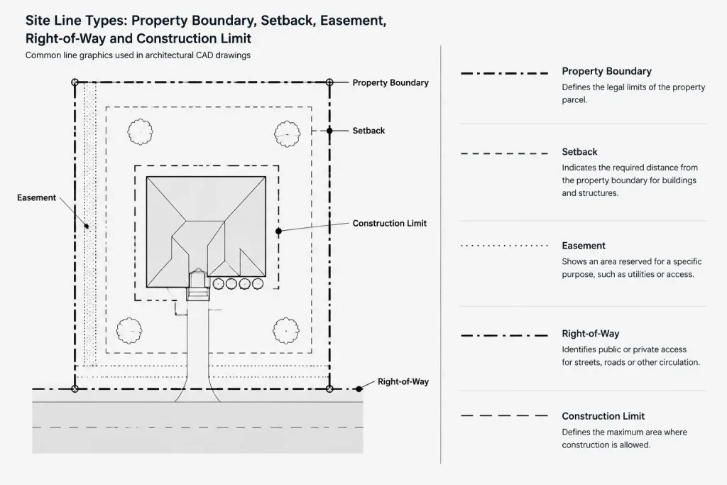 How to Draft Property Lines, Easements, and Setbacks in Architectural CAD architectural CAD illustration