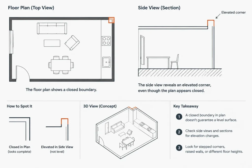 How to Find and Fix Non-Coplanar Geometry in 2D Architectural CAD Drawings architectural CAD illustration