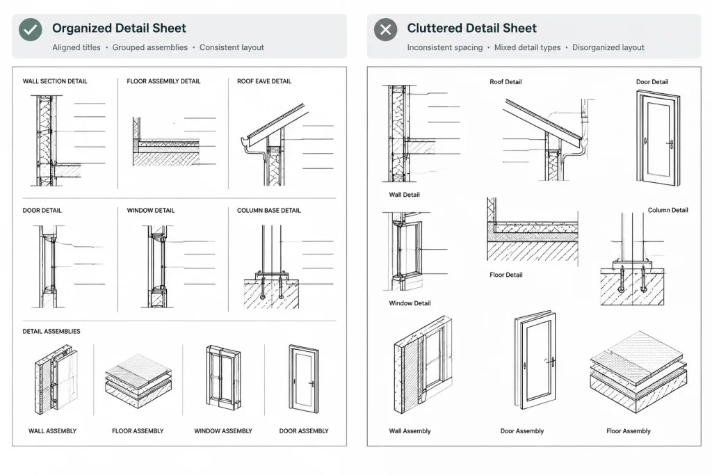 How to Organize Architectural Detail Sheets in CAD architectural CAD illustration