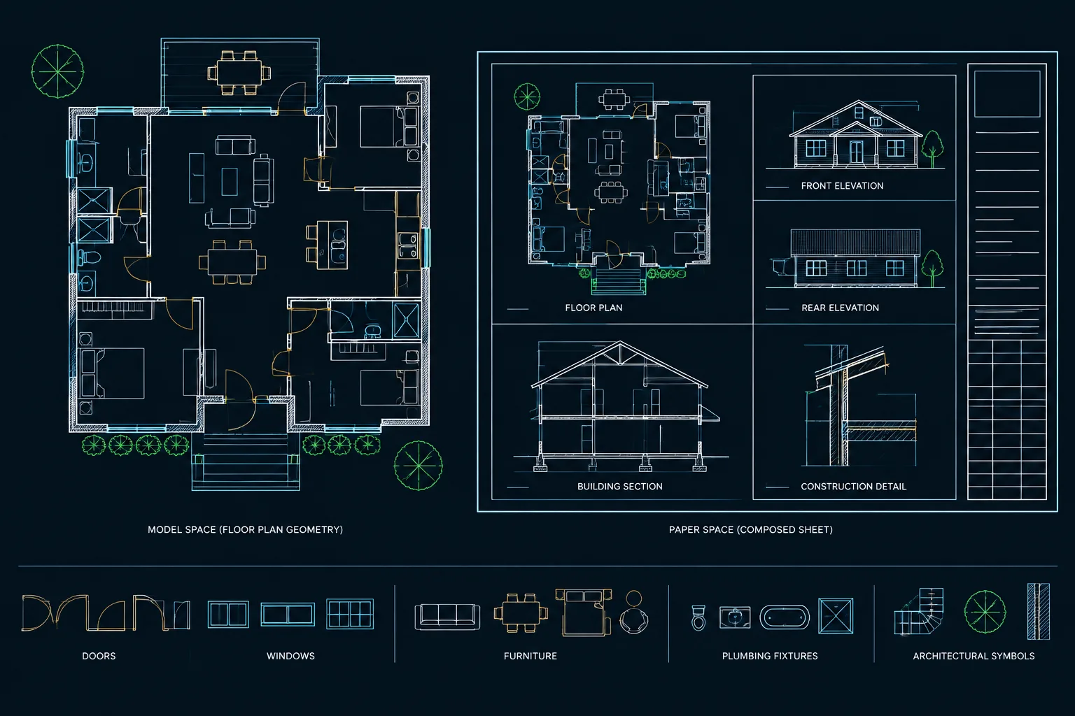 Model Space vs. Paper Space in Architectural CAD: Where Drawing Content Belongs