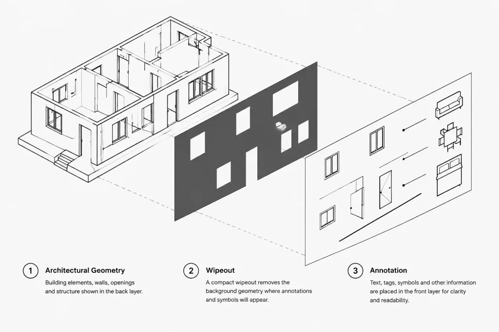 Wipeouts, Background Masks, and Draw Order in Architectural CAD architectural CAD illustration