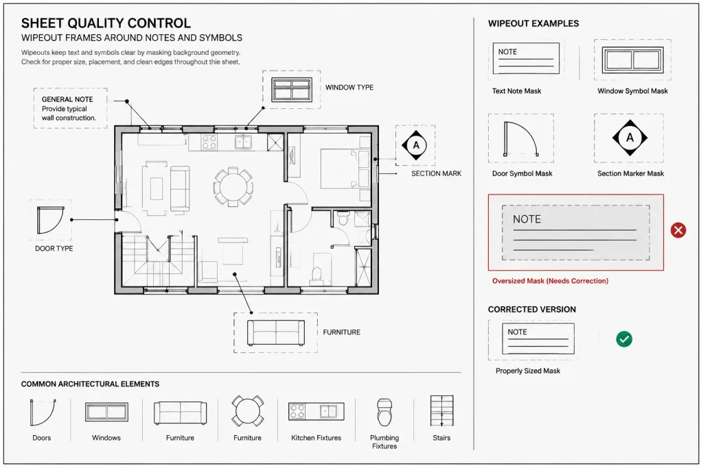 Wipeouts, Background Masks, and Draw Order in Architectural CAD architectural CAD illustration